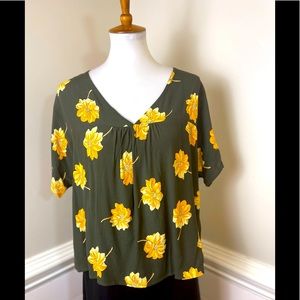 Madewell Pretty Floral Print Top S FREE SHIP